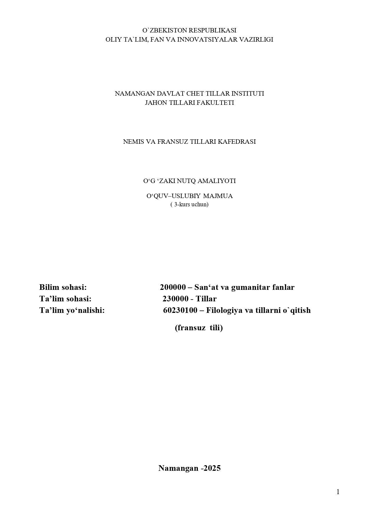 O‘G ‘ZAKI NUTQ AMALIYOTI