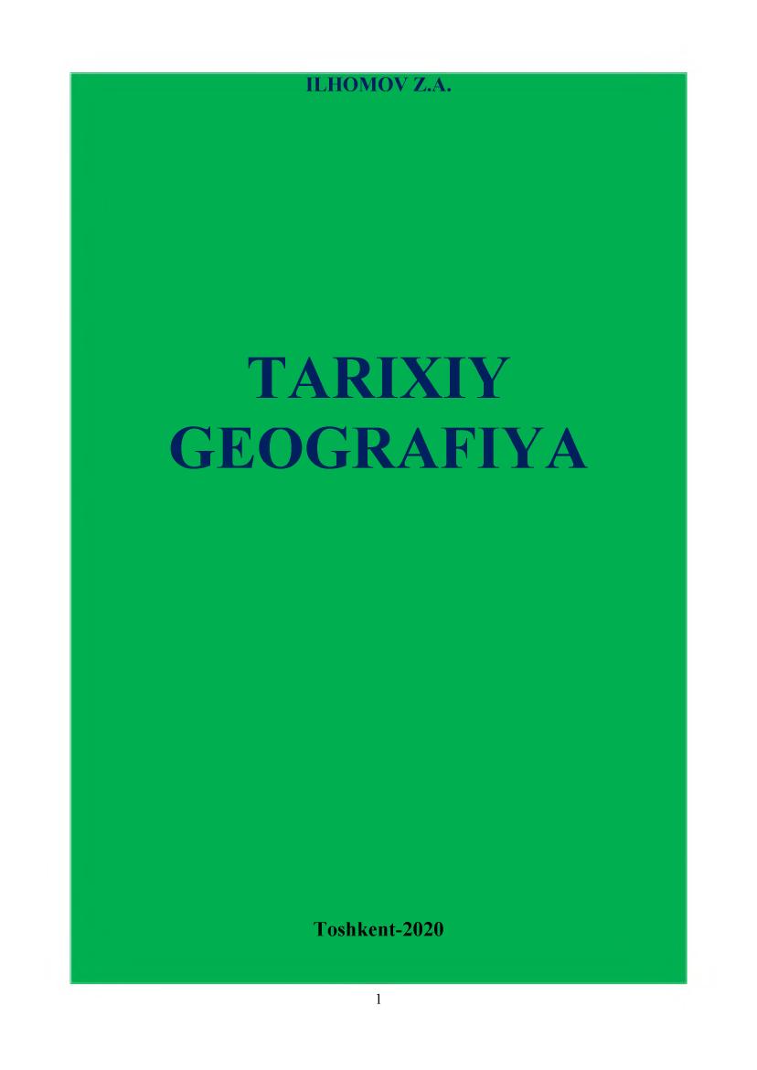Tarixiy geografiya (o‘quv qo‘llanma)